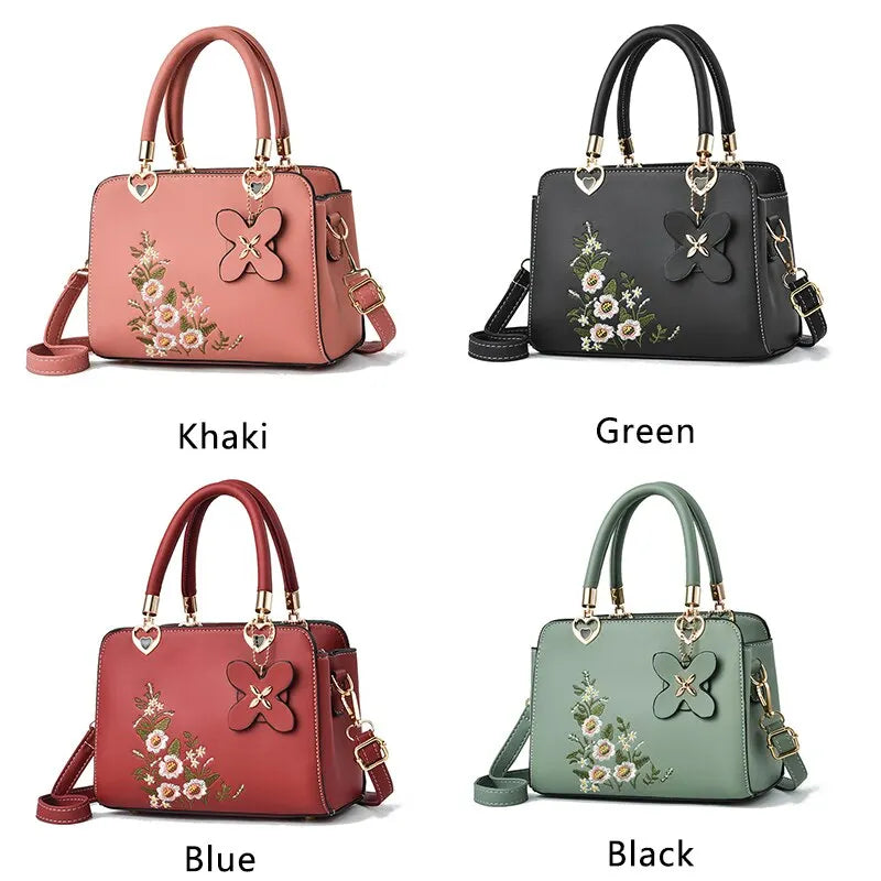 Women Embroidery Handbags Purse Tote Bags Fashion Handle Bag