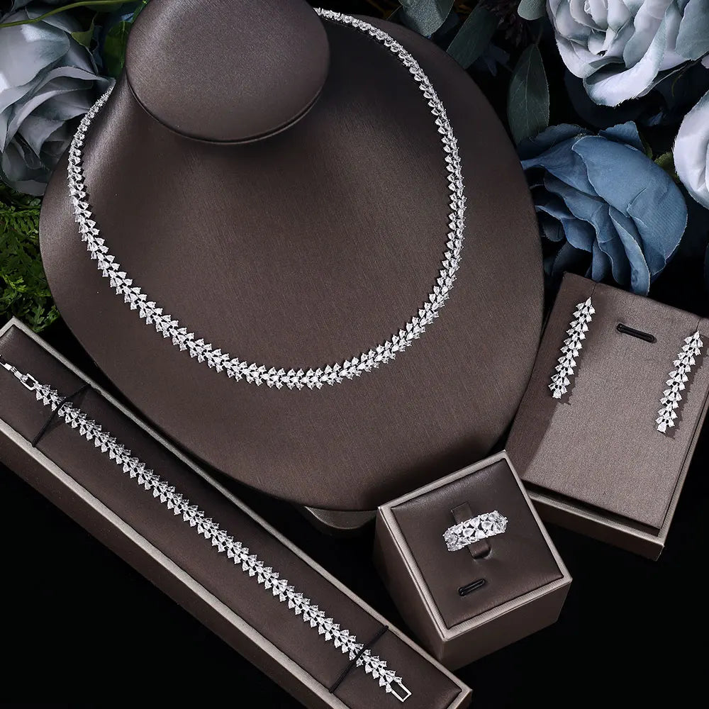 Fashion Jewelry Sets Necklace Earring Set Cubic Zirconia