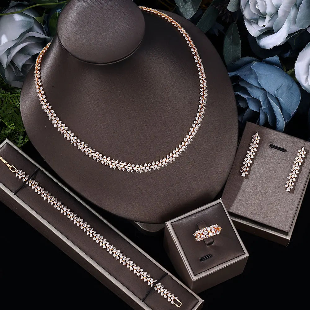 Fashion Jewelry Sets Necklace Earring Set Cubic Zirconia