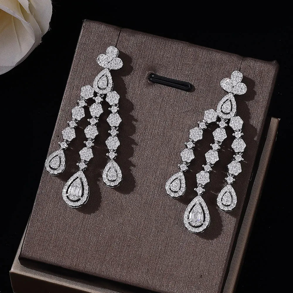 4Pcs Cubic Zirconia Bridal Set Women's Jewelry Set