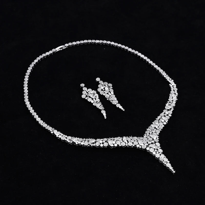 4 Pieces Bridal Jewellery Adjustable Necklace Bracelet