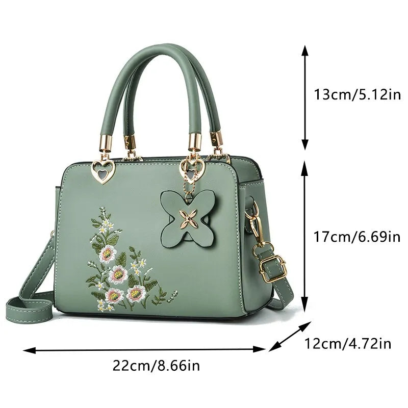 Women Embroidery Handbags Purse Tote Bags Fashion Handle Bag
