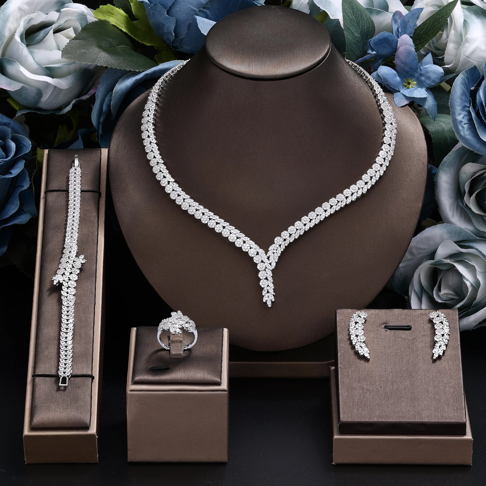 Bridal Jewelry Set Cubic Zirconia Necklace