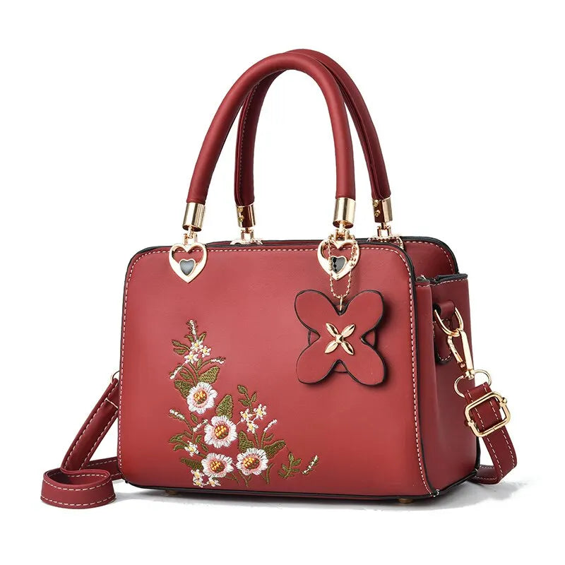 Women Embroidery Handbags Purse Tote Bags Fashion Handle Bag