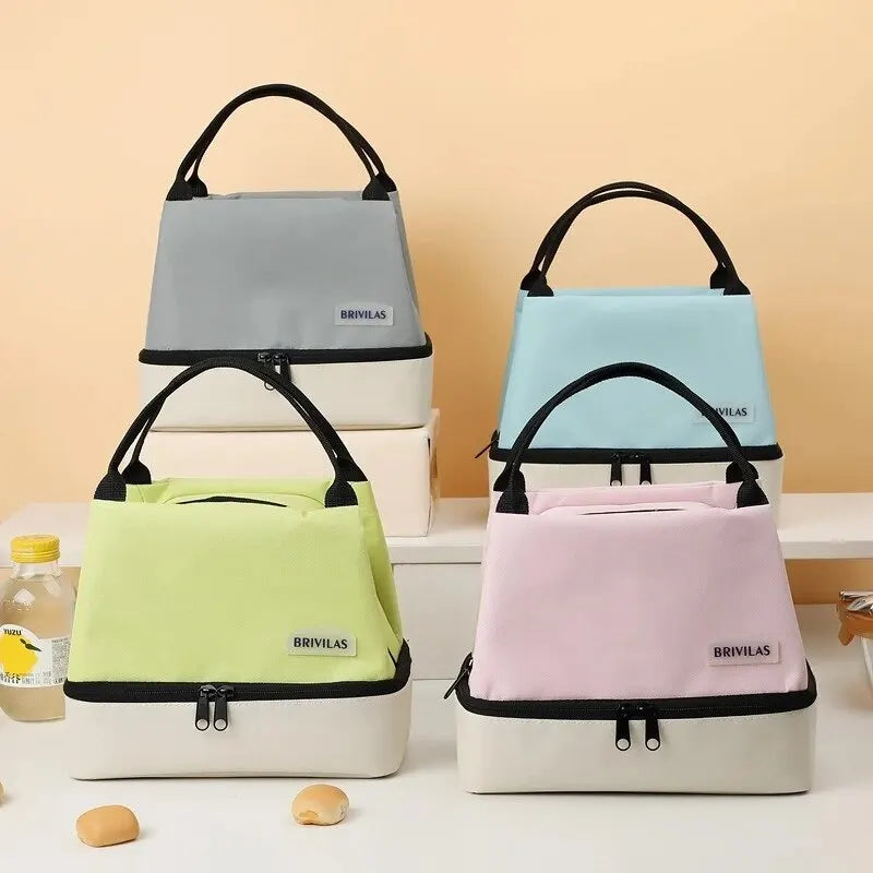 Double Outdoor with Rice Preservation Bag Large Capacity Lunch Bag
