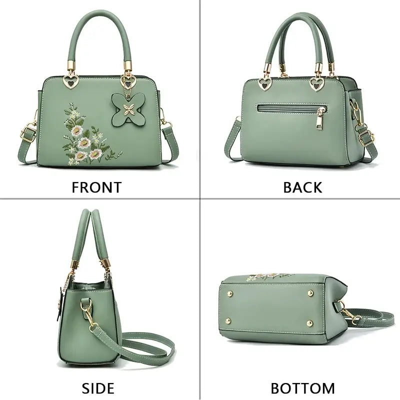 Women Embroidery Handbags Purse Tote Bags Fashion Handle Bag