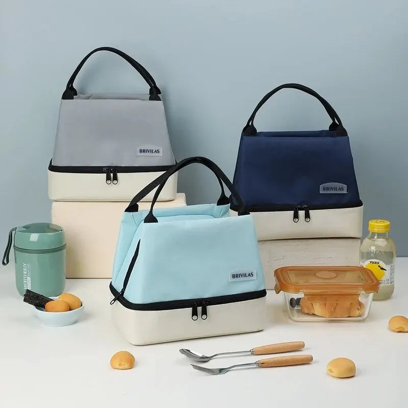 Double Outdoor with Rice Preservation Bag Large Capacity Lunch Bag