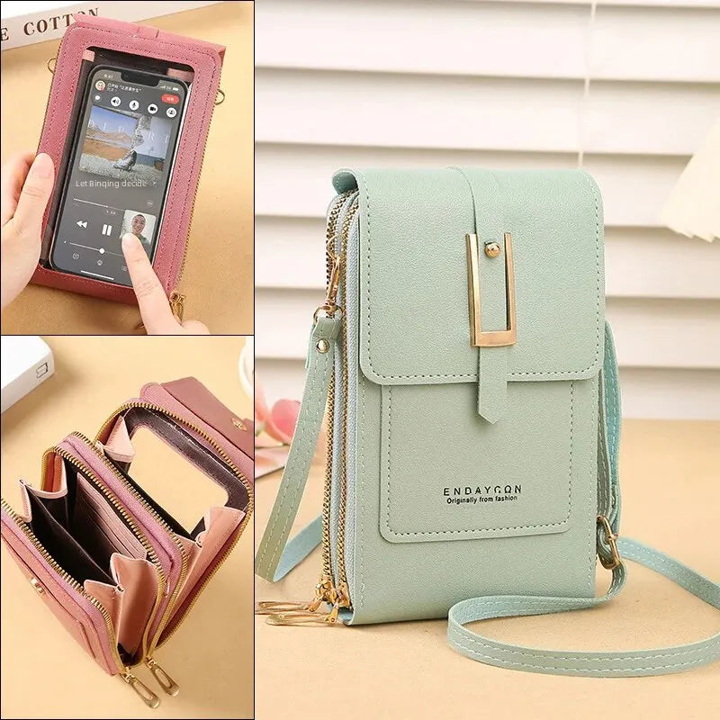 Simple Crossbody Small Transparent Touch Screen Mobile Phone Bag