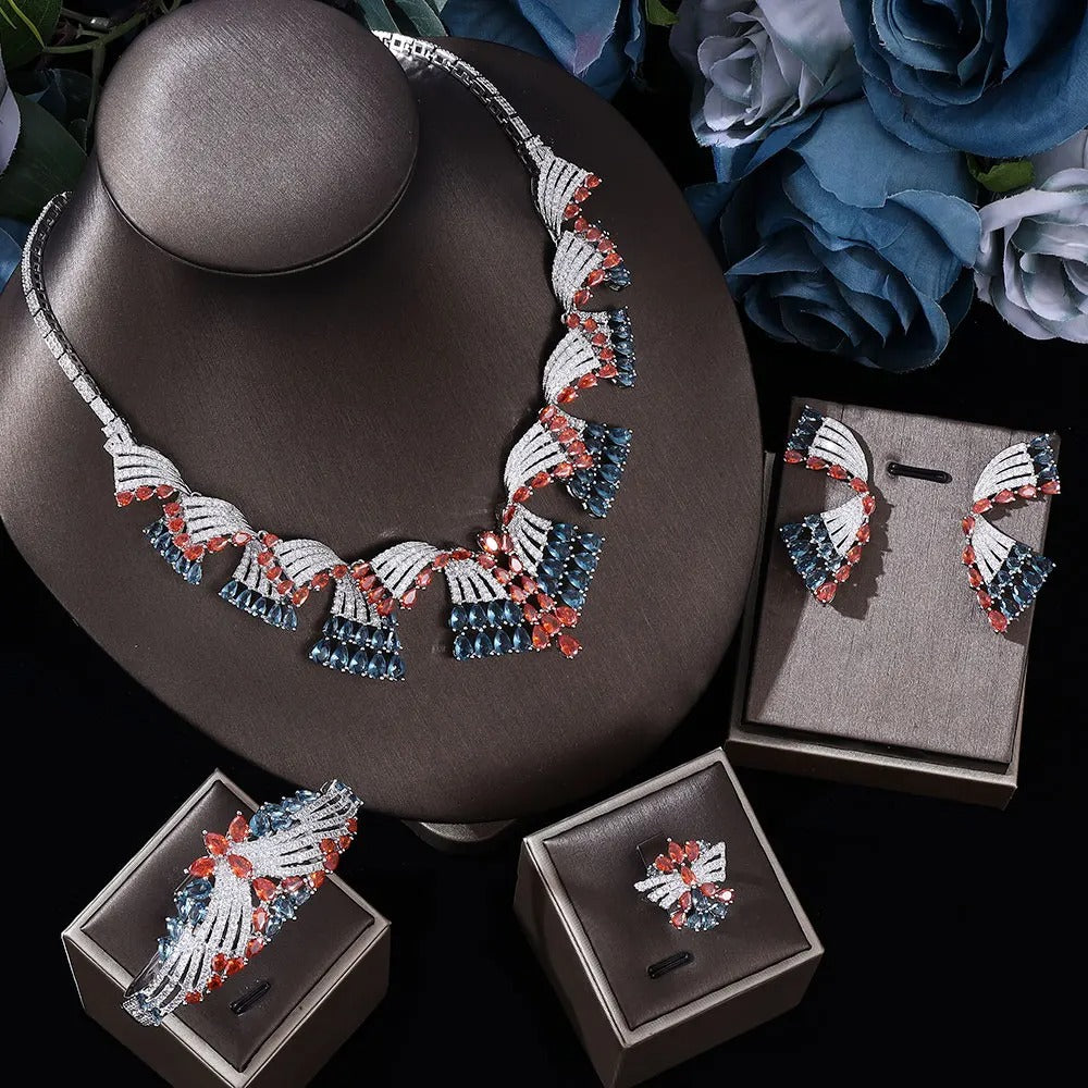 Very luxurious zirconium jewelry set