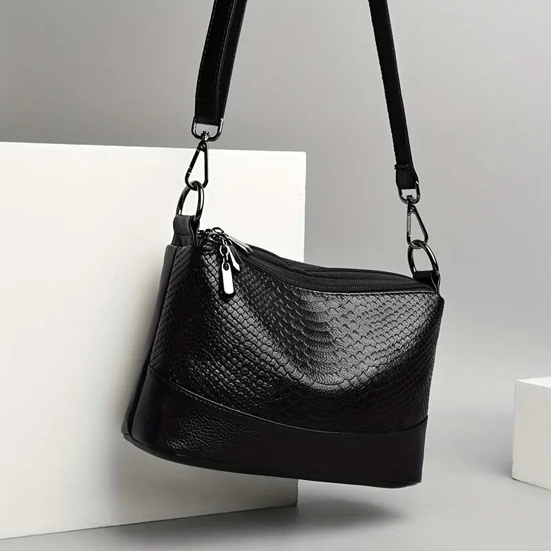 Crocodile Pattern Crossbody Bag Fashion PU Leather Shoulder Bag