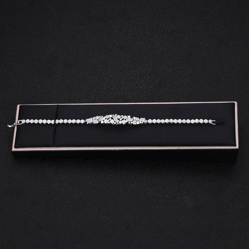 4 Pieces Bridal Jewellery Adjustable Necklace Bracelet